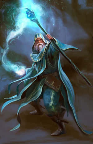 Mystic_ Wizard_ Casting_ Spell Wallpaper