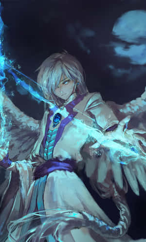 Mystical_ Angel_ Warrior_ Under_ Moonlight.jpg Wallpaper