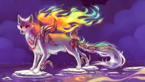 Mystical Anime Fox Spirit Wallpaper