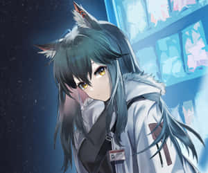 Mystical_ Anime_ Wolf_ Girl Wallpaper