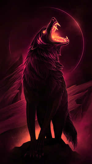 Mystical Black Wolf Art Wallpaper