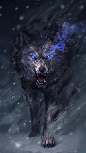 Mystical_ Blue_ Eyed_ Wolf_in_ Snow.jpg Wallpaper