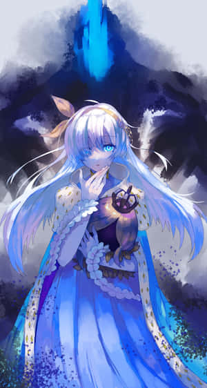 Mystical_ Blue_ Fox_ Girl_ Anime_ Art Wallpaper