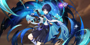 Mystical_ Blue_ Mage_ Anime_ Artwork Wallpaper