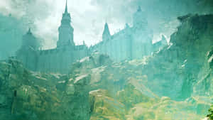 Mystical Castle In Fog Wallpaper