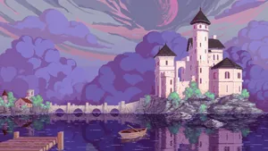 Mystical Castle Pixel Art Wallpaper