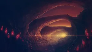 Mystical_ Cave_ Passage_with_ Crystals.jpg Wallpaper