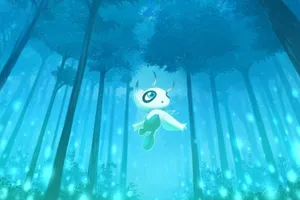 Mystical_ Celebi_ Forest_ Glow Wallpaper