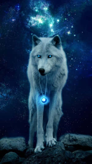 Mystical_ Celestial_ Wolf Wallpaper