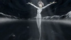 Mystical Cheza With Wolves In Wolf's Rain Scene Wallpaper