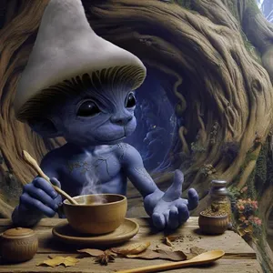 Mystical Creature Eatingin Enchanted Forest.jpg Wallpaper