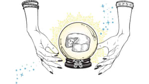Mystical Crystal Ball Divination Illustration Wallpaper