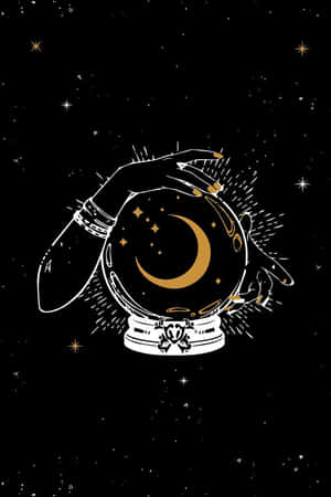 Mystical_ Crystal_ Ball_ Hand_ Drawing Wallpaper