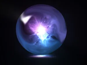 Mystical Crystal Ball On Wooden Surface Wallpaper