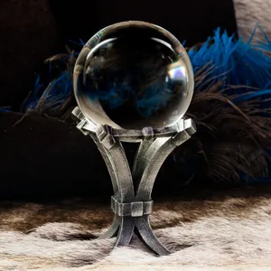 Mystical Crystal Ball On Wooden Table Wallpaper