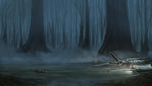 Mystical Dagobah Swamp Landscape Wallpaper