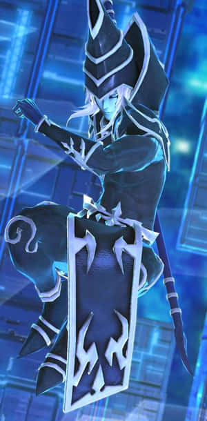 Mystical Dark Magician Unleashes His Power Wallpaper