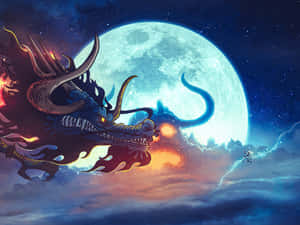 Mystical_ Dragon_ Moonlit_ Sky Wallpaper