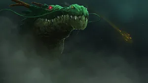 Mystical_ Dragon_ Shooting_ Star_ Background Wallpaper