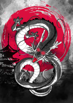 Mystical_ Dragon_ Shrouded_in_ Red Wallpaper