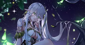 Mystical_ Elf_ Under_ Starry_ Sky Wallpaper