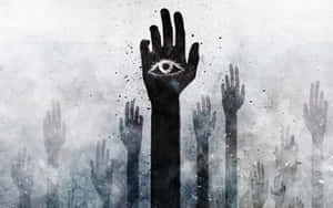 Mystical Evil Eye Hand Rising Wallpaper