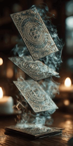 Mystical Floating Tarot Cards Wallpaper
