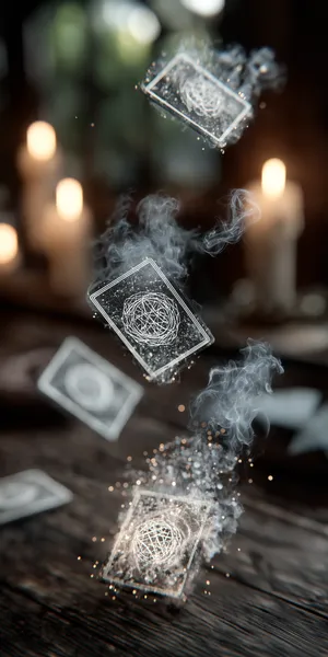 Mystical Floating Tarot Cards Wallpaper