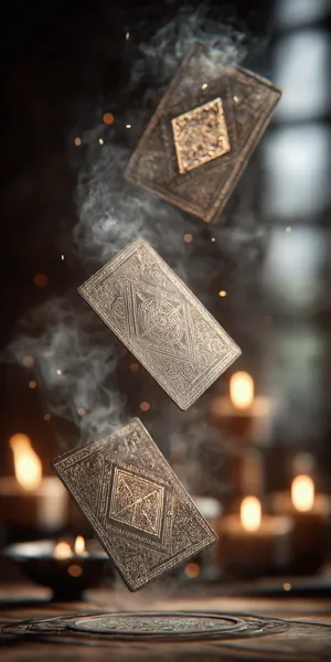 Mystical Floating Tarot Cards Wallpaper