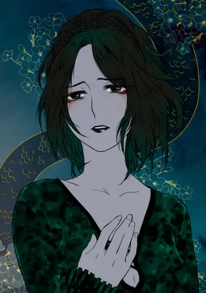 Mystical_ Floral_ Background_ Anime_ Character Wallpaper