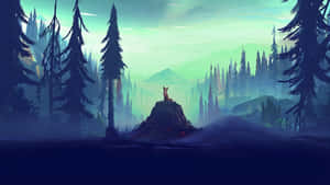 Mystical Forest Fox Scene Wallpaper
