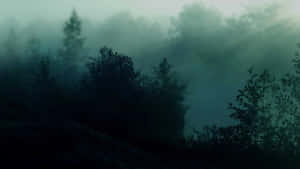 Mystical Forest Mist Dark Cottagecore Aesthetic.jpg Wallpaper