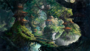Mystical Forest Sanctuary Wallpaper