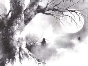 Mystical_ Forest_ Sketch Wallpaper