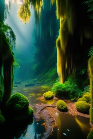 Mystical_ Forest_ Sunbeam Wallpaper