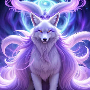 Mystical Galaxy Wolf Art Wallpaper