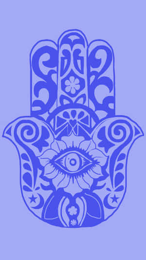 Mystical Hamsa On A Galaxy Background Wallpaper