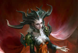 Mystical_ Horned_ Queen_ Fantasy_ Art Wallpaper