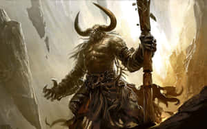 Mystical_ Horned_ Warrior_ Artwork Wallpaper