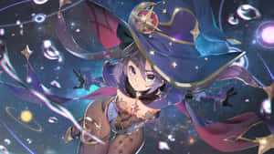 Mystical Mona In Action - Genshin Impact Wallpaper Wallpaper