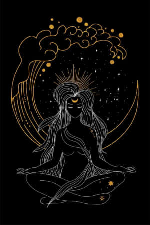 Mystical Moon Goddess Art Wallpaper