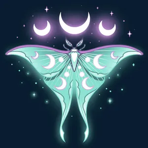 Mystical Moon Moth Art Wallpaper