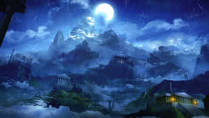 Mystical_ Moonlit_ Ancient_ Ruins Wallpaper