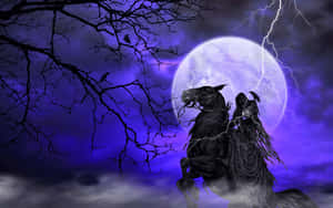 Mystical_ Moonlit_ Horse_and_ Rider Wallpaper