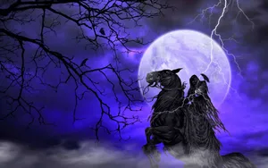 Mystical_ Moonlit_ Horse_and_ Rider Wallpaper