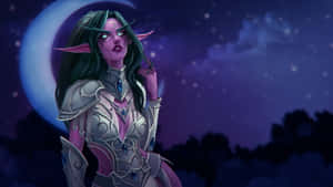 Mystical Moonlit Priestess Wallpaper