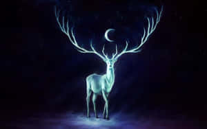 Mystical Moonlit Stag Wallpaper