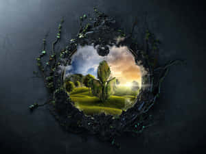 Mystical Nature Portal Wallpaper