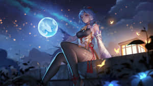 Mystical_ Night_ Guardian_ Genshin Wallpaper