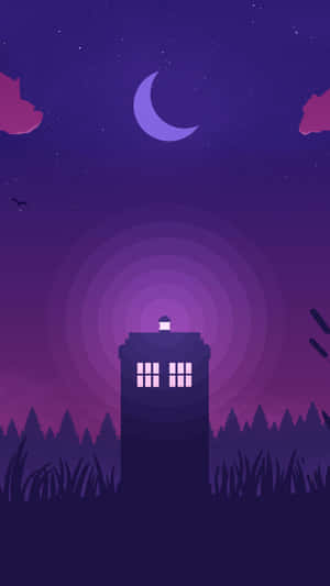 Mystical_ Night_ Scene_with_ Tardis Wallpaper